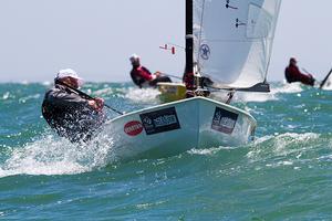Veteran, Joe Porebski and some more of that lovely chop... - OK Dinghy Australian and Interdominion Championships photo copyright  Alex McKinnon Photography http://www.alexmckinnonphotography.com taken at  and featuring the  class