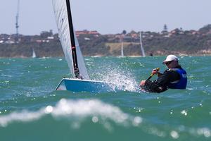 Napier Sailing Club's Nigel Mannering (Veteran) of NSW on, Pingu. - OK Dinghy Australian and Interdominion Championships photo copyright  Alex McKinnon Photography http://www.alexmckinnonphotography.com taken at  and featuring the  class