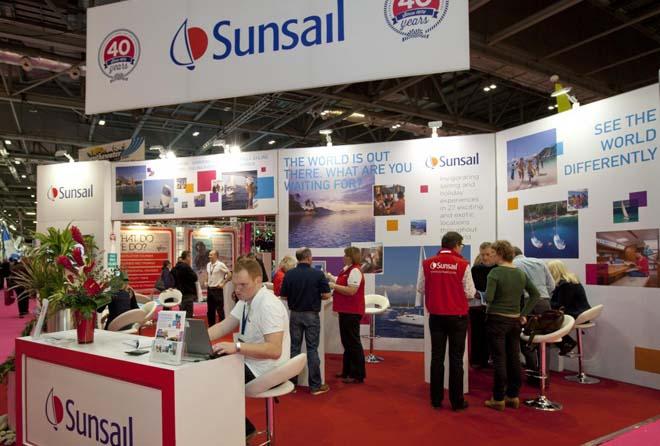 Show visitors on the Sunsail stand at the London Boat Show 2014, ExCeL, London. © onEdition http://www.onEdition.com
