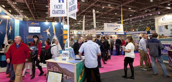 General view of the Holidays, Dinghies & Watersports Area at the London Boat Show 2014, ExCeL, London. © onEdition http://www.onEdition.com