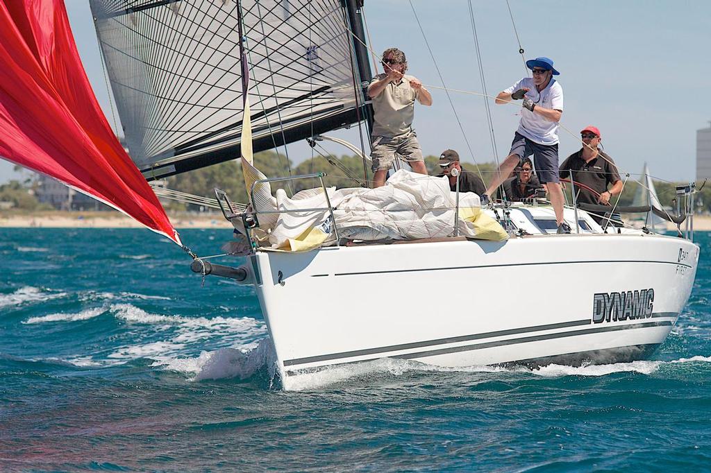 Laurie and Maddie Flynne had to work hard in their Beneteau 34.7 Dynamic, to finish the day with an IRC first and second. © Bernie Kaaks