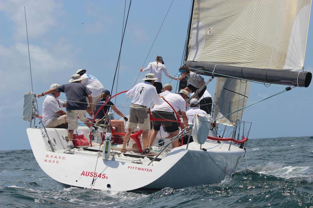 The Hudson/Murphy/Lockley Farr45 Pretty Woman collecting a podium in each division  - 33rd Club Marine Pittwater to Coffs race photo copyright Damian Devine taken at  and featuring the  class
