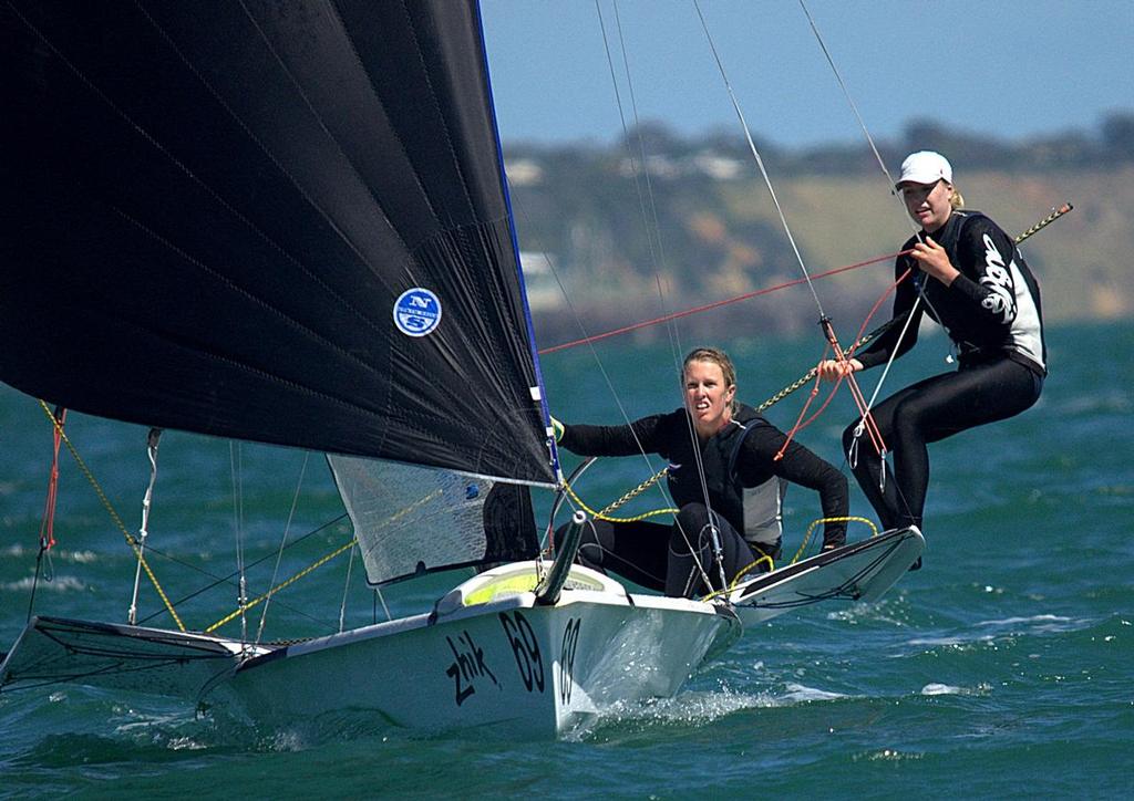 Tessa Parkinson & Chelsea Hall have a 9 point lead in the FX Nationals  - Australian 29er / 49er & 49er FX Australian Championships photo copyright David Price taken at  and featuring the  class