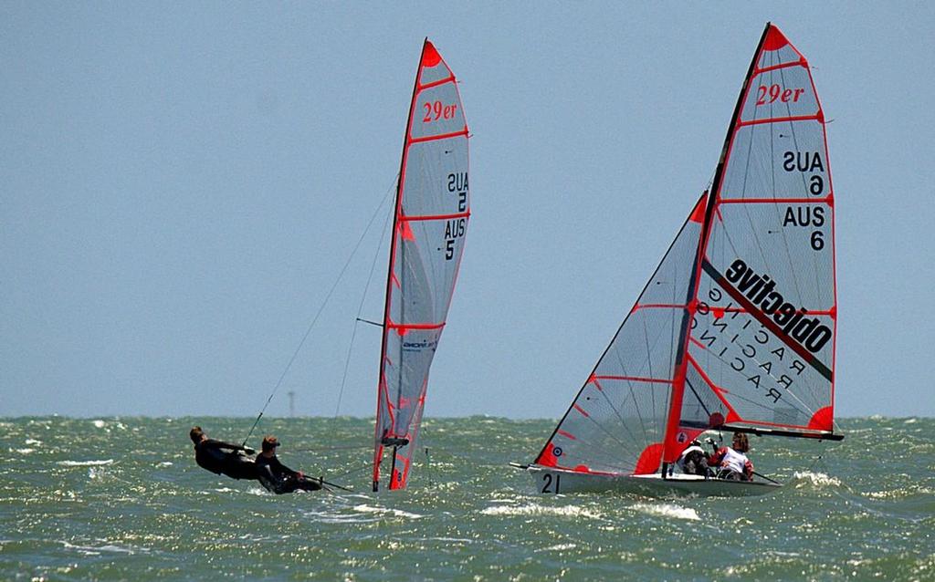 Charlie Wyatt & Tom Siganto (QLD) have been out front all week - Zhik29er, 49er and FX Australian Championships 2013 photo copyright David Price taken at  and featuring the  class