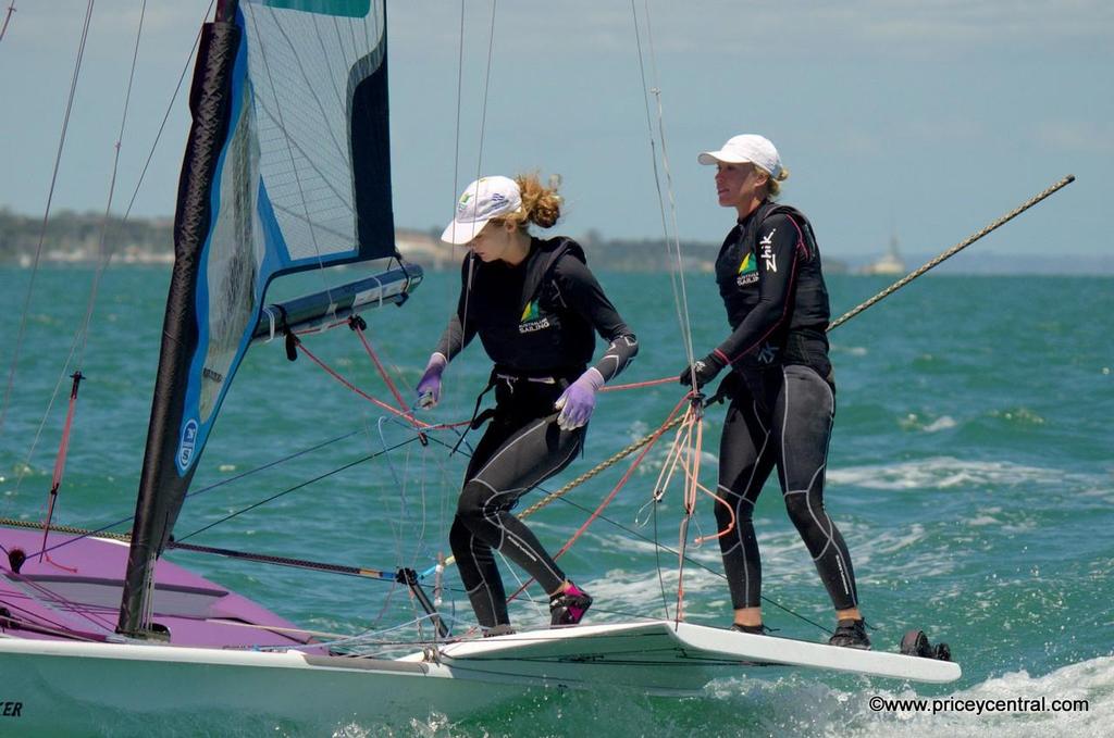 Tessa Parkinson & Chelsea Hall (WA) have claimed the49er FX National Title - Zhik29er, 49er and FX Australian Championships 2013 photo copyright David Price taken at  and featuring the  class