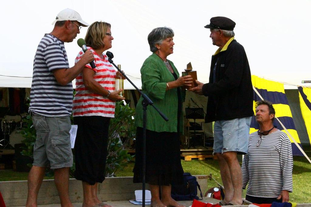 Penny Webster and Penny Hulse presenting prizes - 2014 Mahurangi Regatta - Classic Yachts January 25, 2014 photo copyright Richard Gladwell www.photosport.co.nz taken at  and featuring the  class