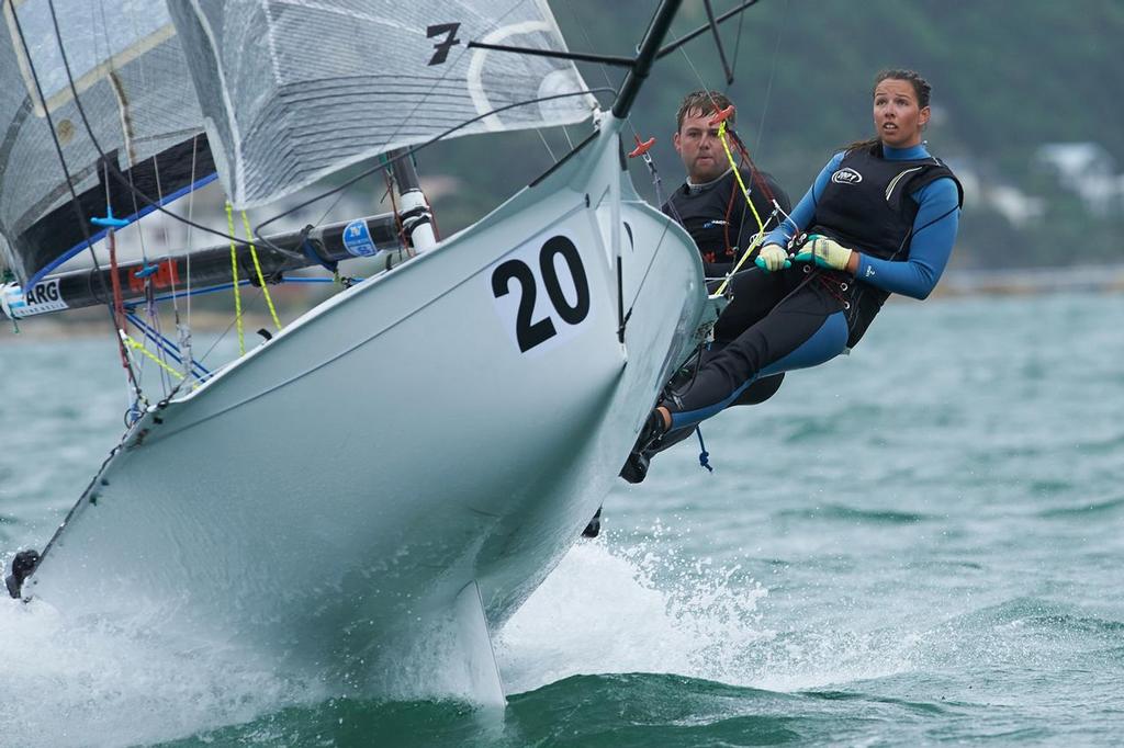 Matt Stevens and Emma Berry (NZL) 12ft Skiff Interdominions, Day 4, Worser Bay, Wellington, NZ photo copyright Garrick Cameron http://www.studio5.co.nz/ taken at  and featuring the  class