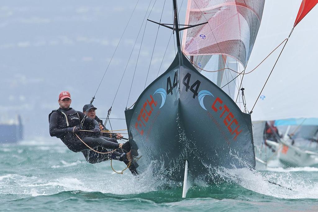 Chris Reid and Andrew Clarke (NZL) 12ft Skiff Interdominions, Day 4, Worser Bay, Wellington, NZ photo copyright Garrick Cameron http://www.studio5.co.nz/ taken at  and featuring the  class