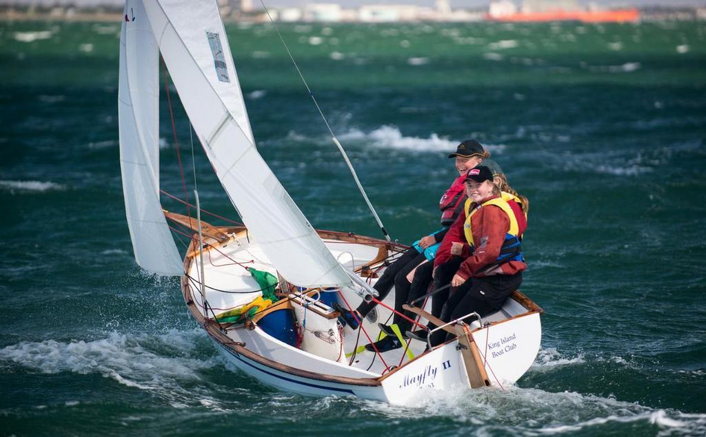 Very young crew of Gemma Johnson, Grayce Hill and Lily Stellmaker on C 163 - Mayfly II from King Island Boat Club - 85th Stonehaven Cup  © Francisco DeSilvestro
