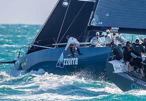 Azzurra in action during the 2014 US 52 Super Series in Key West photo copyright Nico Martinez / 52 Super Series http://www.52superseries.com/ taken at  and featuring the  class