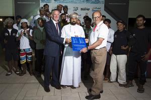 Jeff Martin from ILCA presents thank you gift to Oman Sail - 2013 Laser Radial Youth World Championships photo copyright Oman Sail taken at  and featuring the  class
