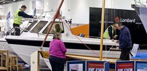 Final preparations on boats of all sizes ahead of the London Boat Show 2014, at ExCeL, London, opening tomorrow. photo copyright onEdition http://www.onEdition.com taken at  and featuring the  class