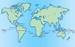 The World ARC 2014-2015 Route Map photo copyright World Cruising Club http://www.worldcruising.com taken at  and featuring the  class
