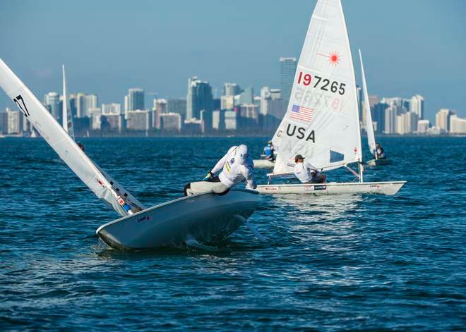 ISAF Sailing World Cup Miami 2014 - Day 2, Laser fleet © Walter Cooper /US Sailing http://ussailing.org/