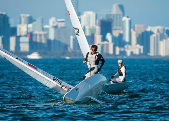 ISAF Sailing World Cup Miami 2014 - Day 2, Laser fleet © Walter Cooper /US Sailing http://ussailing.org/