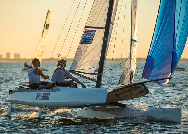 ISAF Sailing World Cup Miami 2014 - Day 2, Nacra 17 © Walter Cooper /US Sailing http://ussailing.org/