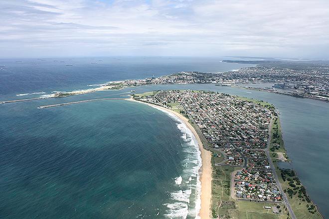 The view South shows the Nobbys, Main Beach and Merewether race courses. - 2014 Audi IRC Australian Championship ©  John Curnow
