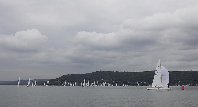 Reigning NSW Champions, Ciao, had a commanding lead in Race One. - Garmin NSW Etchells Championship ©  John Curnow