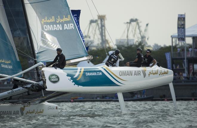 Extreme Sailing Series Act 1 - Oman Air skippered by Rob Greenghalgh (GBR), Tom Johnson (AUS), Will Howden (GBR), Hashim Al Rashdi(OMA), Musab Al Hadi (OMA) © Lloyd Images