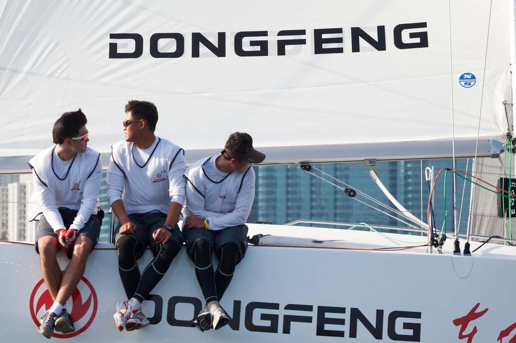 Dongfeng Race Team sailing off the coast of Hong Kong photo copyright Guy Nowell http://www.guynowell.com taken at  and featuring the  class