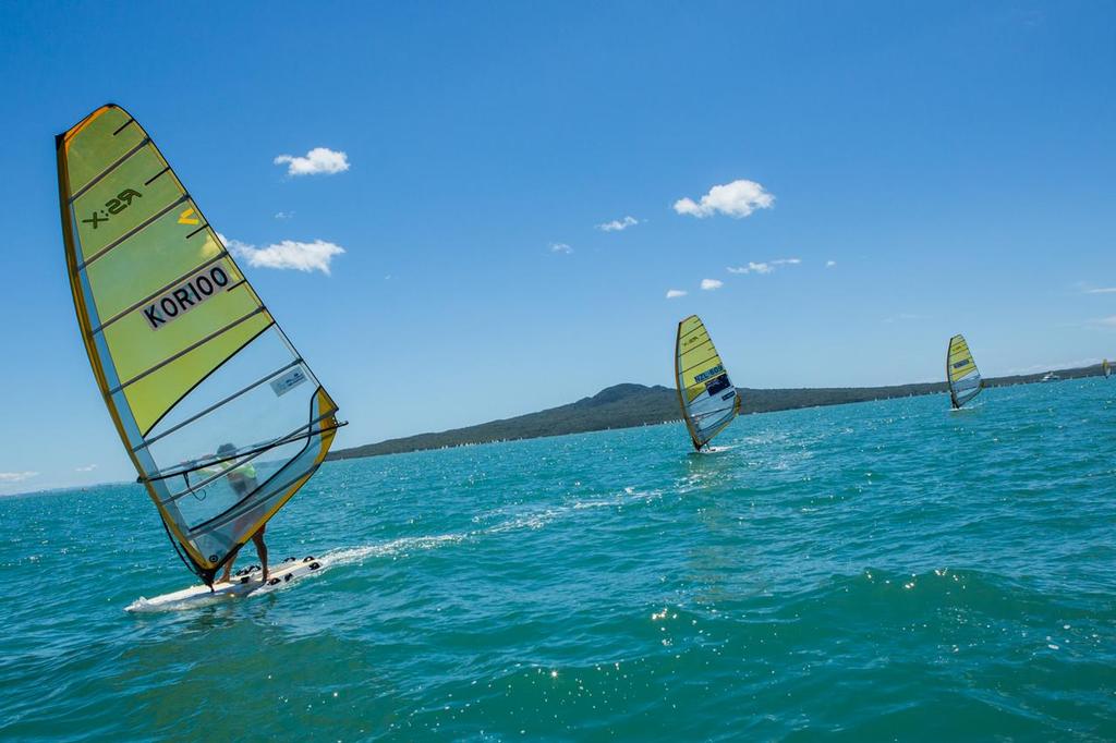 Windsurfers Downwind - Day 2 Oceanbridge Sail Auckland photo copyright Oceanbridge Sail Auckland  taken at  and featuring the  class