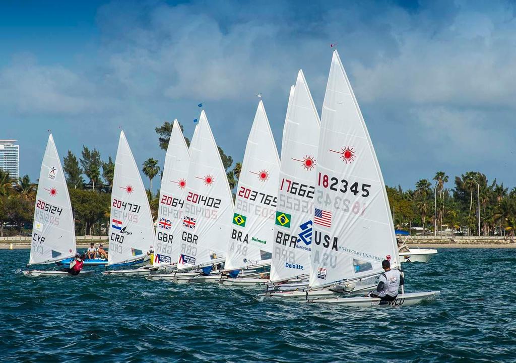 Sailing World Cup 2014, Miami: Medal Race Laser Start © Walter Cooper /US Sailing http://ussailing.org/
