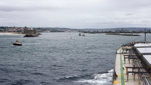 View from the Bridge wing of a bulk carrier as she enters port. - 2014 Audi IRC Australian Championship photo copyright  John Curnow taken at  and featuring the  class