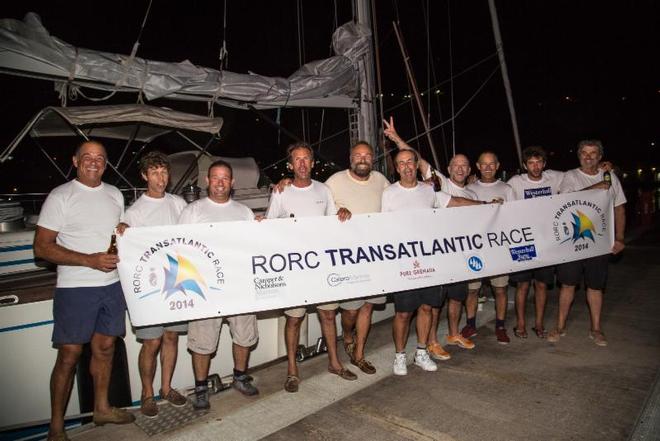 3rd Overall in IRC for Aref Lahham's Swan 68, Yacana who had sailed the boat to Lanzarote from Greece, over 2000nm away  - 2014 RORC Transatlantic Race. © RORC/Arthur Daniel and Orlando K Romain