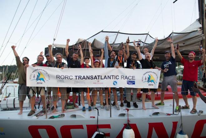 Nearly 15 days at sea and the crew of Spirit of Adventure are over the moon to be in Grenada - RORC Transatlantic Race 2014. © RORC/Arthur Daniel and Orlando K Romain