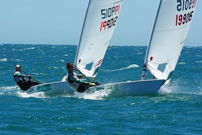 Matt Wearne. Establishing a momentary lead - 2015 Open Laser Nationals.  ©  Rick Steuart / Perth Sailing Photography http://perthsailingphotography.weebly.com/