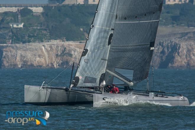 Peter Stoneberg's Prosail 40' Shadow was the pace setter at Saturday's GGYC Mid Winters, completing the 8.7 nm course 18 in 54 minutes and 14 seconds - Midwinters - 2014-15 The 44 Manuel Fagundes Seaweed Soup Regatta. © Erik Simonson/ pressure-drop.us http://www.pressure-drop.us