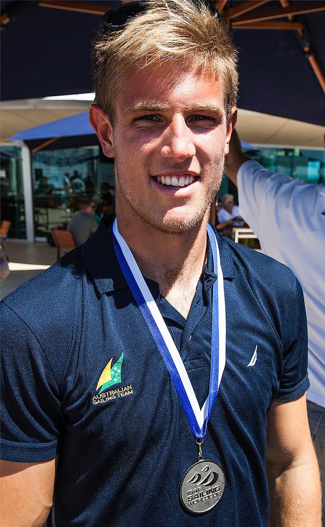 Matt Wearn was happy to have won Silver at the ISAF World Cup in the Laser. - 2014 ISAF Sailing World Cup, Melbourne. ©  John Curnow