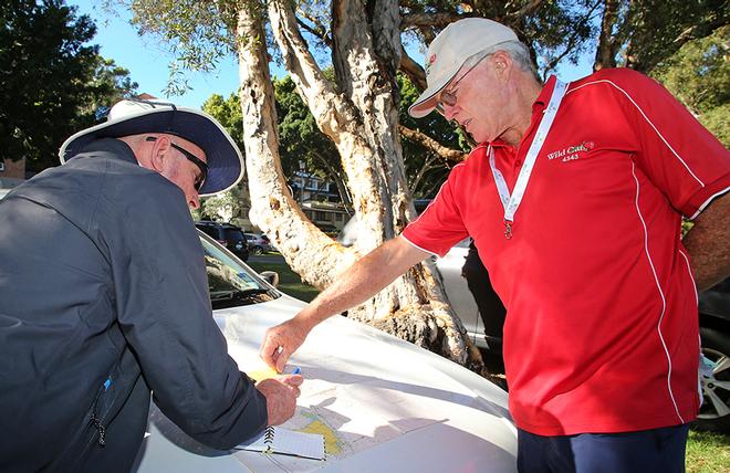 Roger Hickman, skipper of Wild Rose shares his thoughts on where to be on the first morning with Patrice's navigator Richard Grimes, prior to leaving Sydney. © Crosbie Lorimer http://www.crosbielorimer.com
