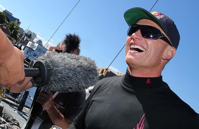 Jimmy Spithill, 'possibly the most over-qualified grinder' according to his skipper Ken Read, who also said that Spithill was giving away AC sailing to come and sail with him. This seemed to be news to Spithill! © Crosbie Lorimer http://www.crosbielorimer.com