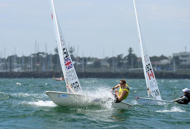 Laser Radial - Alison Young(GB) - ISAF Sailing World Cup Melbourne 2014. © Jeff Crow/ Sport the Library http://www.sportlibrary.com.au