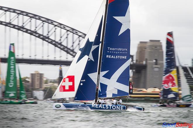 Realstone  - Day 3, Extreme Sailing Series, Sydney © Beth Morley - Sport Sailing Photography http://www.sportsailingphotography.com