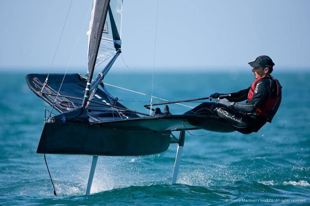 Dean Barker - Practice Day - 2015 Moth World Championships, Sorrento, Melbourne photo copyright Thierry Martinez http://www.thmartinez.com taken at  and featuring the  class
