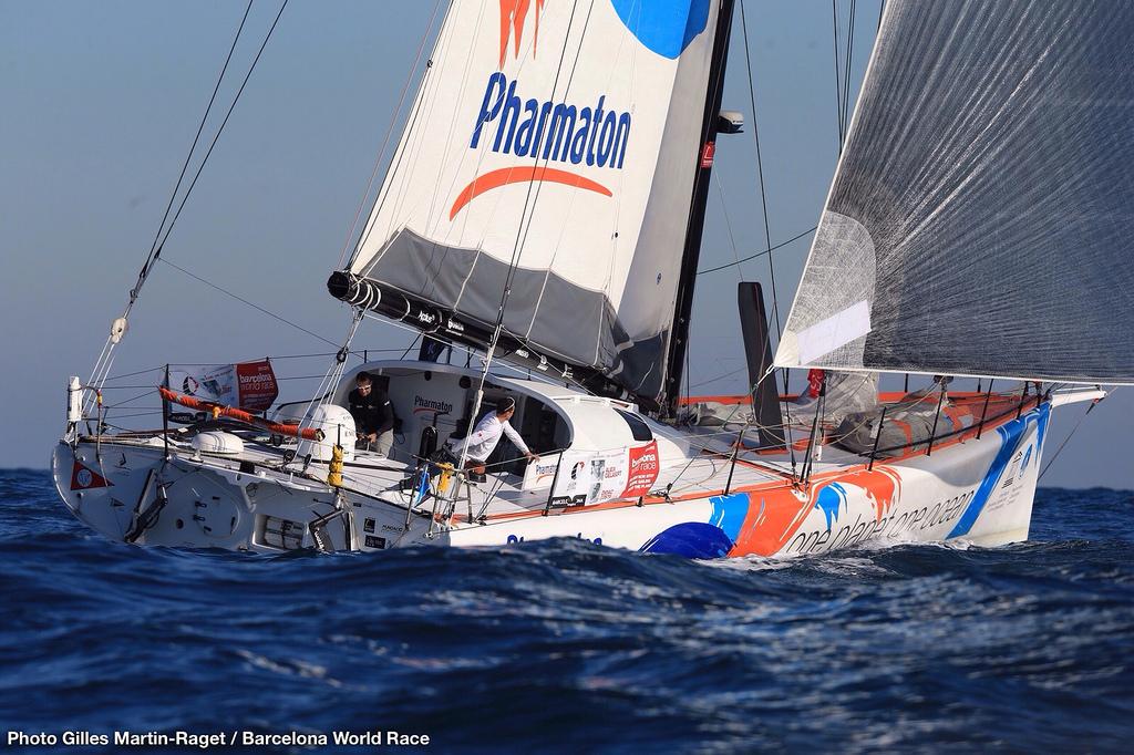 Barcelona World Race 2014-15 - Start images. photo copyright Gilles Martin-Raget / Barcelona World Race taken at  and featuring the  class