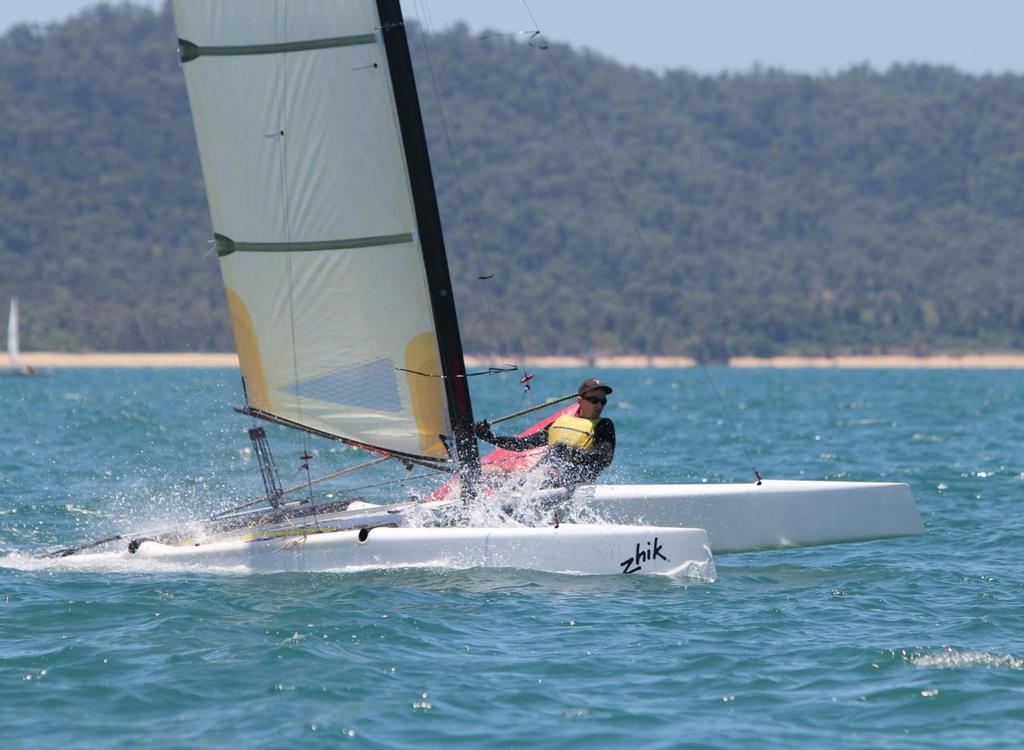 Day 1, Kieran Mouldey from Tinaroo club sailing his A Class. - The Zhik Mission Beach Regatta photo copyright Thomas Orr taken at  and featuring the  class