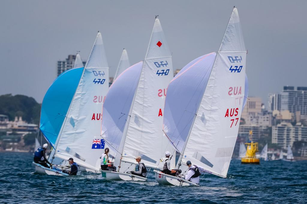 2014 Sail Sydney 470s downwind. photo copyright Craig Greenhill / Saltwater Images http://www.saltwaterimages.com.au taken at  and featuring the  class