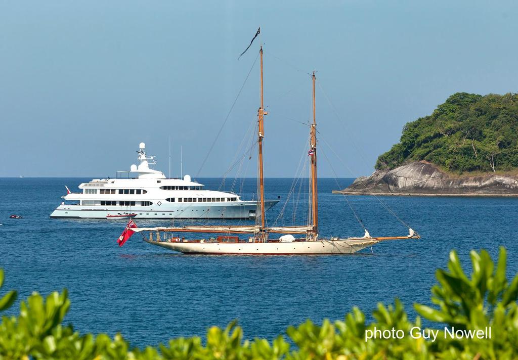 m/y Samax, s/y Sunshine at Kata Bay. Asia Superyacht Rendezvous 2014 photo copyright Guy Nowell http://www.guynowell.com taken at  and featuring the  class