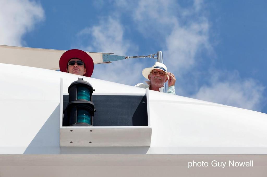 Race Officers look down on mere mortals. Simon James (left) and Andy Dowden (right). Asia Superyacht Rendezvous 2014 © Guy Nowell http://www.guynowell.com