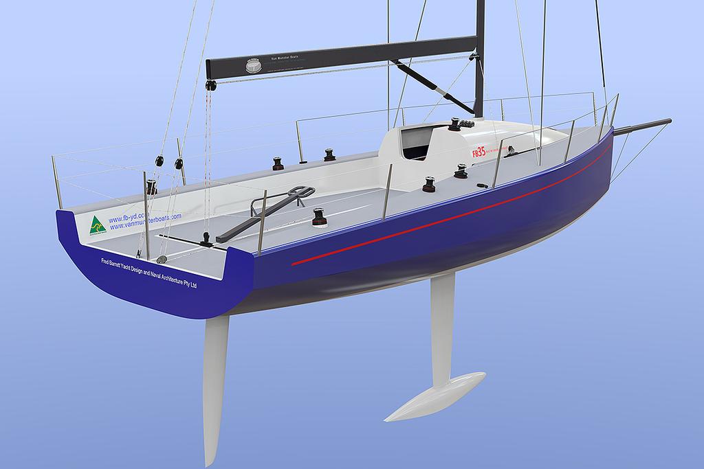 Look out soon on waters near you for the FB35, presently being finished off in NSW. © Fred Barrett Yacht Design