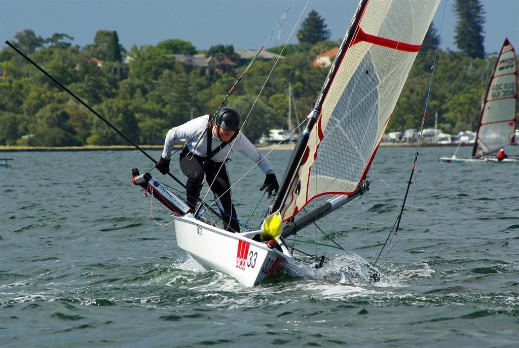 Swiss Nicholas Duchard`` Tacking these things ain't easy'  - The 2015 Musto High Performance Skiff World Championships in Perth WA photo copyright  Rick Steuart / Perth Sailing Photography http://perthsailingphotography.weebly.com/ taken at  and featuring the  class