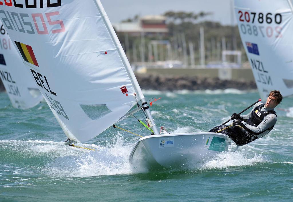 SWC14 Laser Warnnes van-Laer(BEL) ISAF Sailing World Cup - Melbourne Sandringham Yacht Club © Jeff Crow/ Sport the Library http://www.sportlibrary.com.au