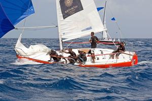 Close racing within the strong J/24 fleet - Mount Gay Round Barbados Race Series photo copyright  Peter Marshall / MGRBR taken at  and featuring the  class