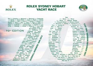 70 years of winners at the Rolex Sydney Hobart. photo copyright Rolex/KPMS taken at  and featuring the  class