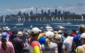 Crowds on South Head enjoy spectacular start to the 69th Rolex Sydney Hobart. photo copyright Carlo Borlenghi / Rolex taken at  and featuring the  class
