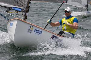 Britain's Ed Wright is something else to watch in the Finn. - 2014 ISAF Sailing World Cup, Melbourne. photo copyright  John Curnow taken at  and featuring the  class