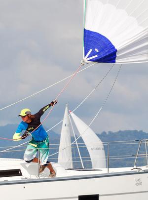 Gybe-sprint. Phuket King's Cup 2014 photo copyright Guy Nowell / Phuket King's Cup taken at  and featuring the  class